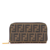 Zucca Coated Canvas Zip Around Long Wallet